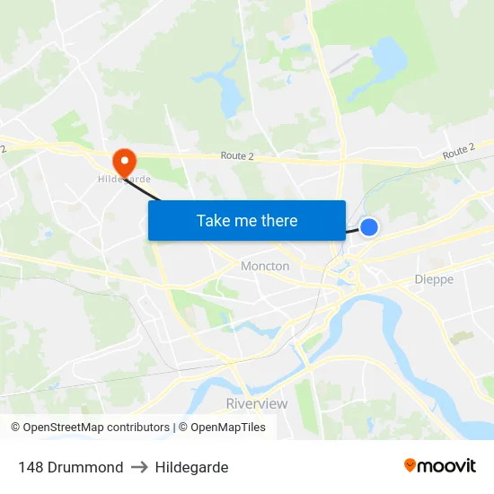 148 Drummond to Hildegarde map