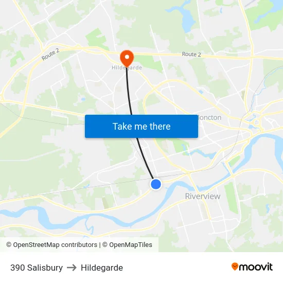 390 Salisbury to Hildegarde map