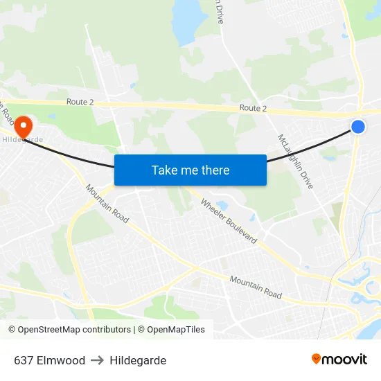 637 Elmwood to Hildegarde map