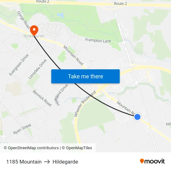 1185 Mountain to Hildegarde map