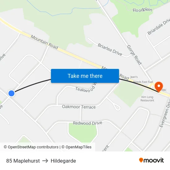 85 Maplehurst to Hildegarde map