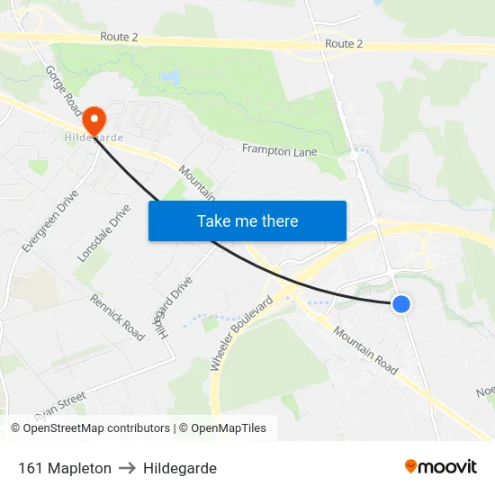 161 Mapleton to Hildegarde map