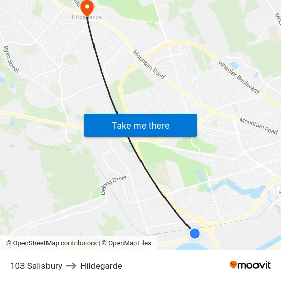 103 Salisbury to Hildegarde map