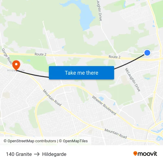 140 Granite to Hildegarde map