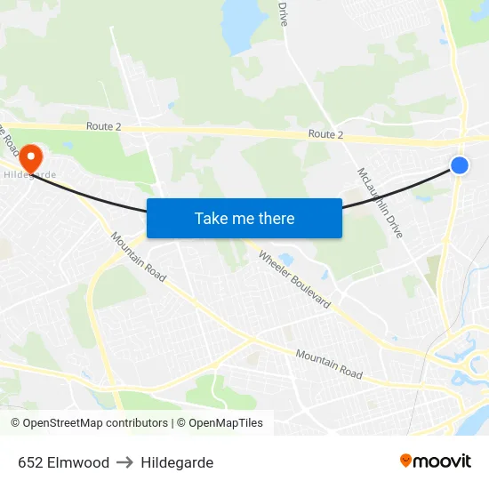 652 Elmwood to Hildegarde map