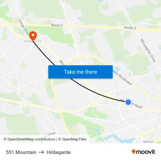 551 Mountain to Hildegarde map