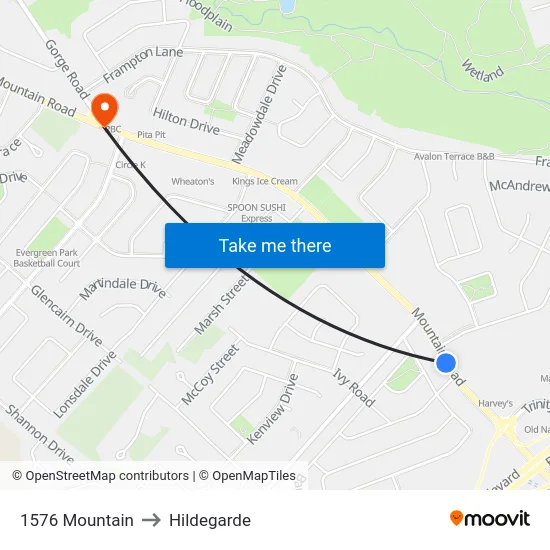 1576 Mountain to Hildegarde map