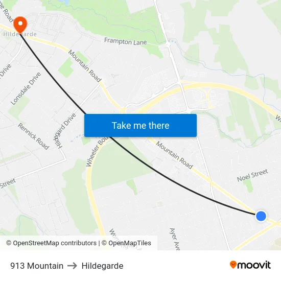 913 Mountain to Hildegarde map