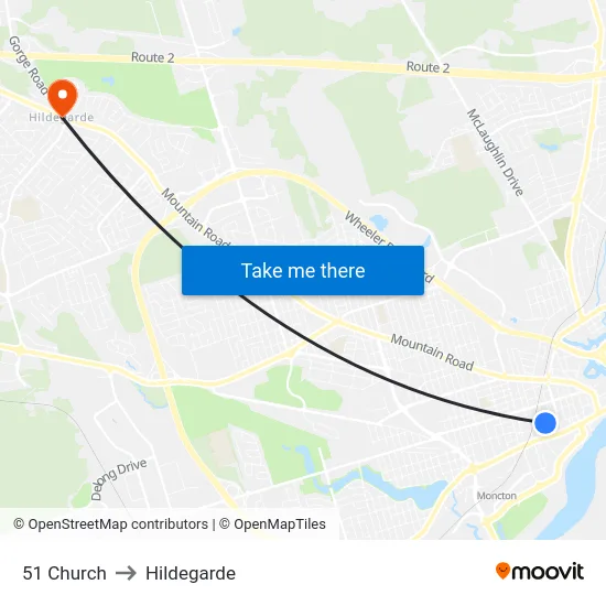 51 Church to Hildegarde map