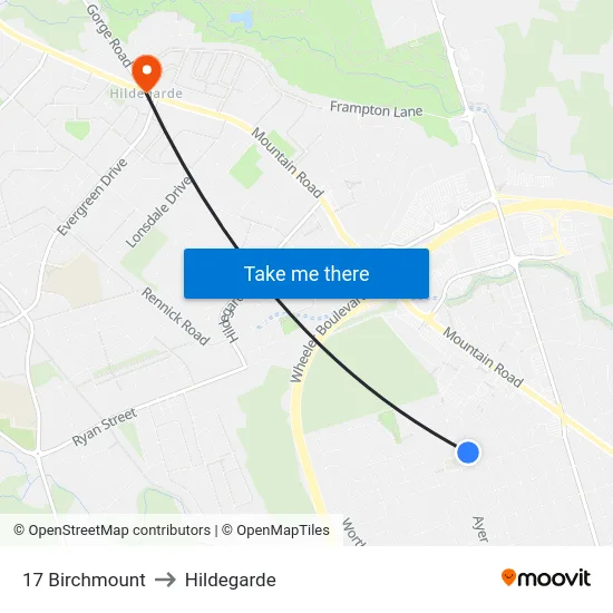 17 Birchmount to Hildegarde map