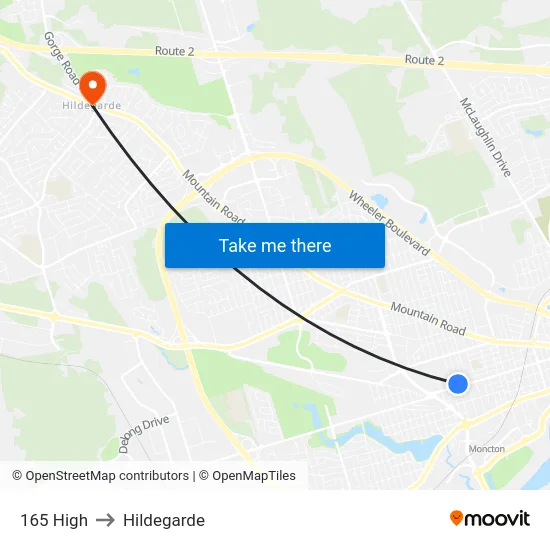 165 High to Hildegarde map