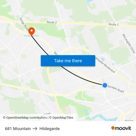 681 Mountain to Hildegarde map