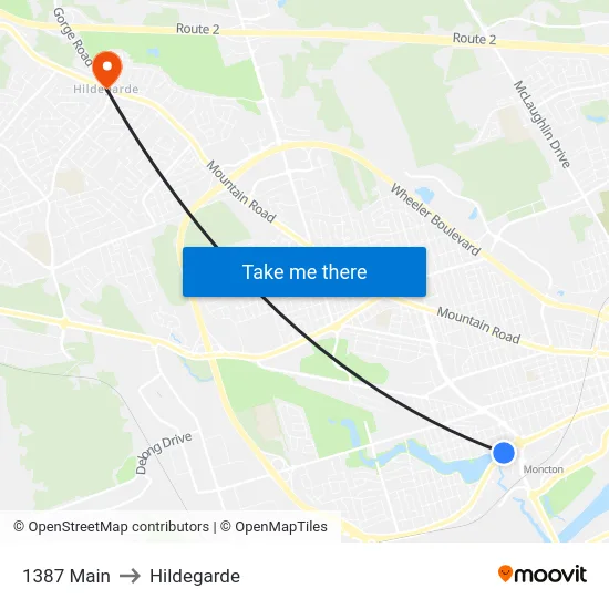 1387 Main to Hildegarde map