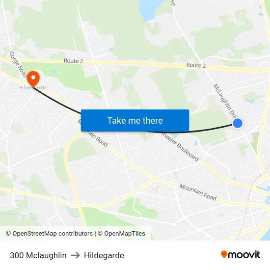300 Mclaughlin to Hildegarde map