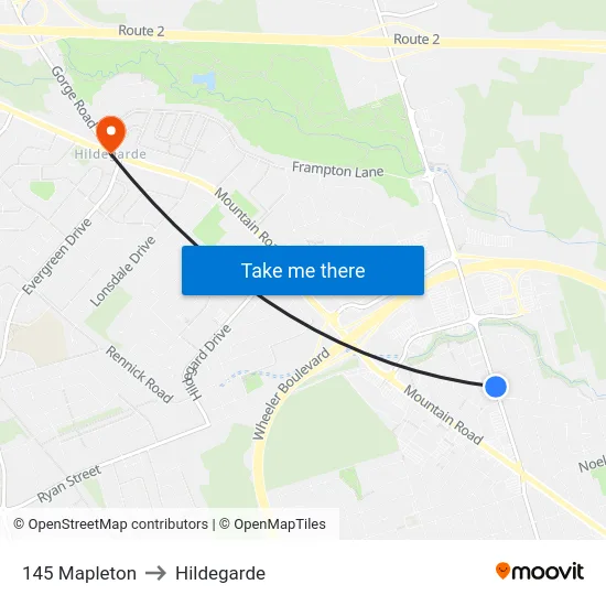145 Mapleton to Hildegarde map