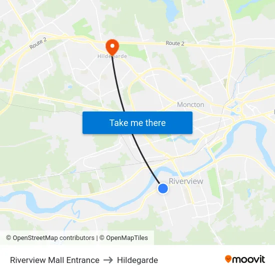 Riverview Mall Entrance to Hildegarde map