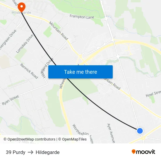 39 Purdy to Hildegarde map