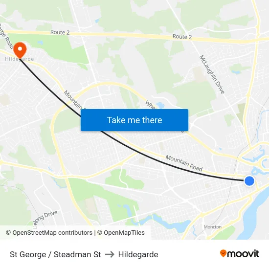 St George / Steadman St to Hildegarde map