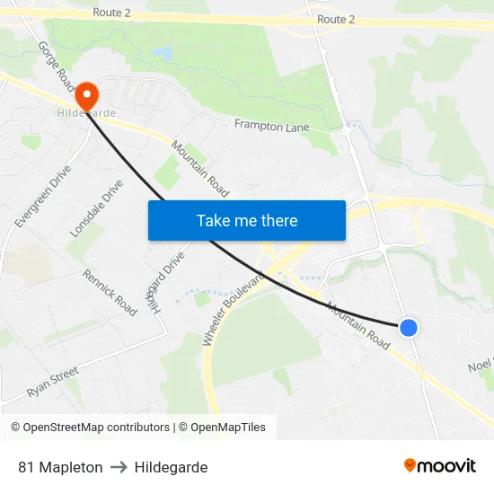 81 Mapleton to Hildegarde map