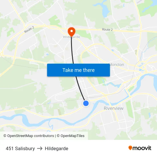 451 Salisbury to Hildegarde map