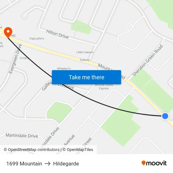 1699 Mountain to Hildegarde map