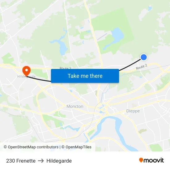 230 Frenette to Hildegarde map
