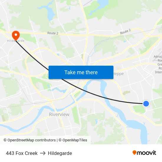 443 Fox Creek to Hildegarde map