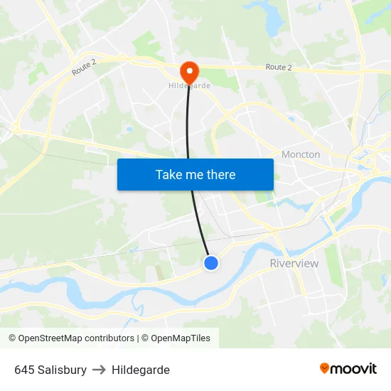 645 Salisbury to Hildegarde map