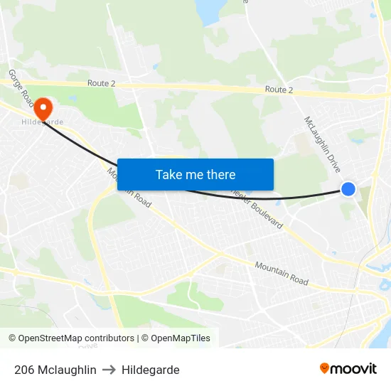 206 Mclaughlin to Hildegarde map