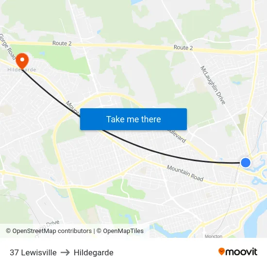 37 Lewisville to Hildegarde map