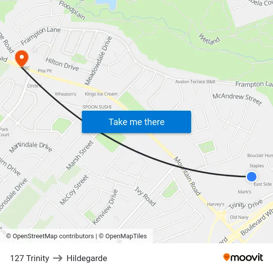 127 Trinity to Hildegarde map