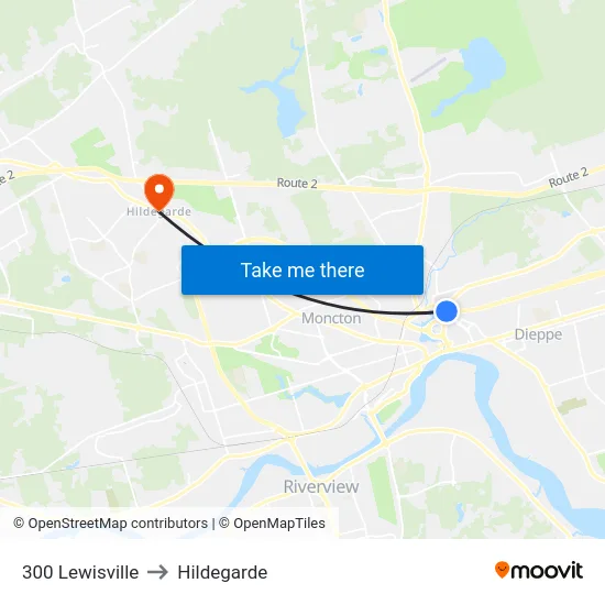 300 Lewisville to Hildegarde map