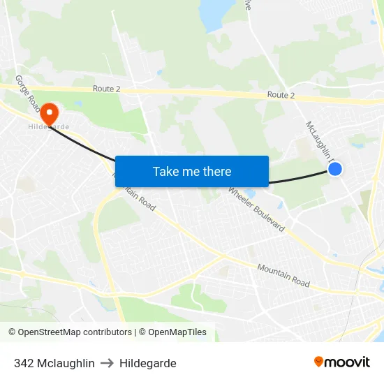 342 Mclaughlin to Hildegarde map