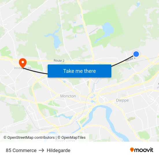 85 Commerce to Hildegarde map