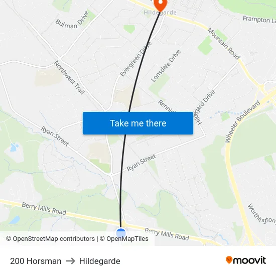 200 Horsman to Hildegarde map