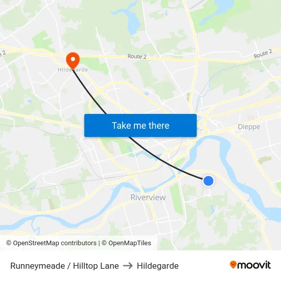 Runneymeade / Hilltop Lane to Hildegarde map