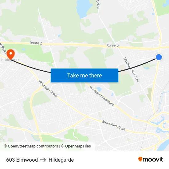 603 Elmwood to Hildegarde map