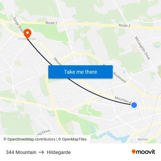344 Mountain to Hildegarde map