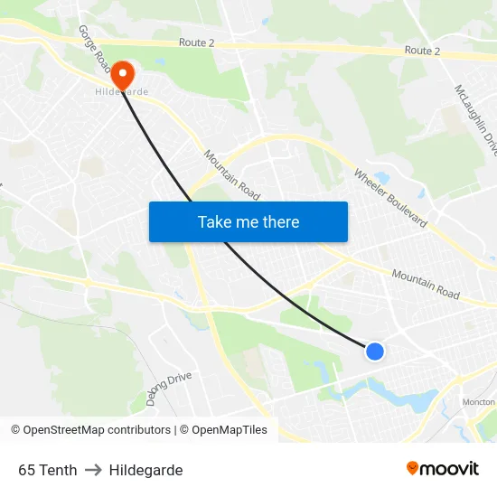 65 Tenth to Hildegarde map