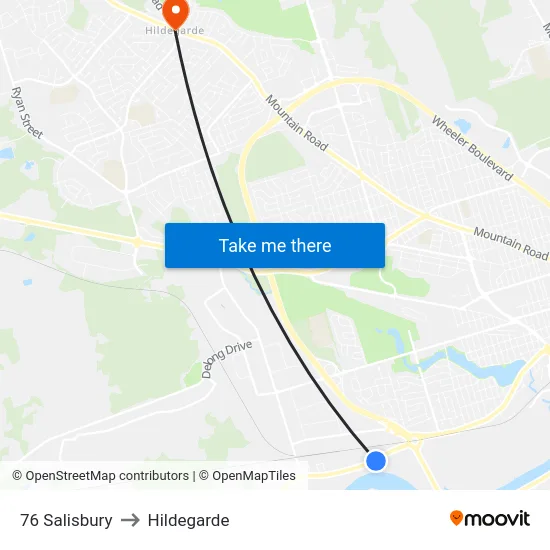 76 Salisbury to Hildegarde map