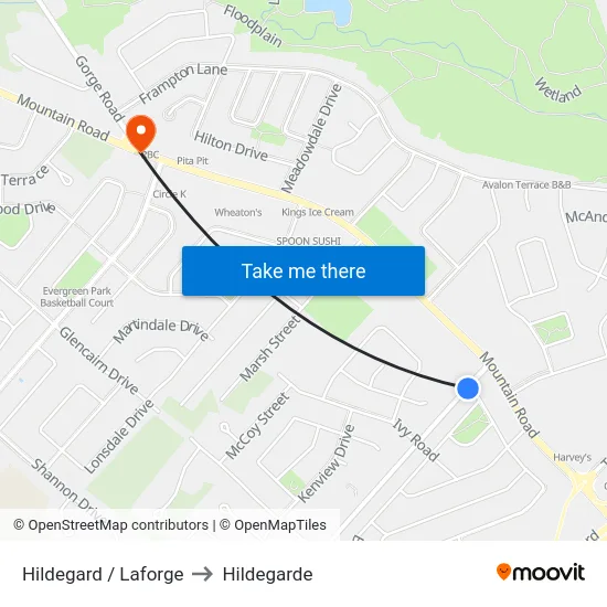 Hildegard / Laforge to Hildegarde map