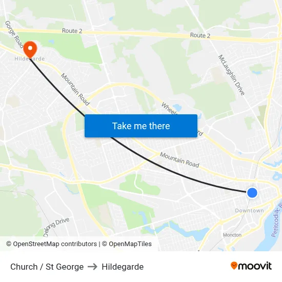 Church / St George to Hildegarde map