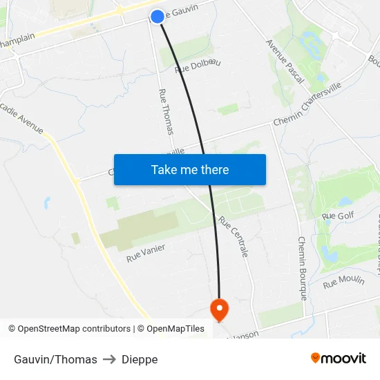 Gauvin/Thomas to Dieppe map