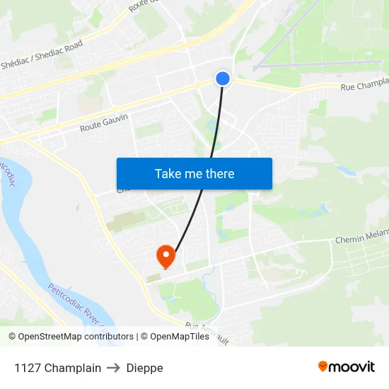 1127 Champlain to Dieppe map