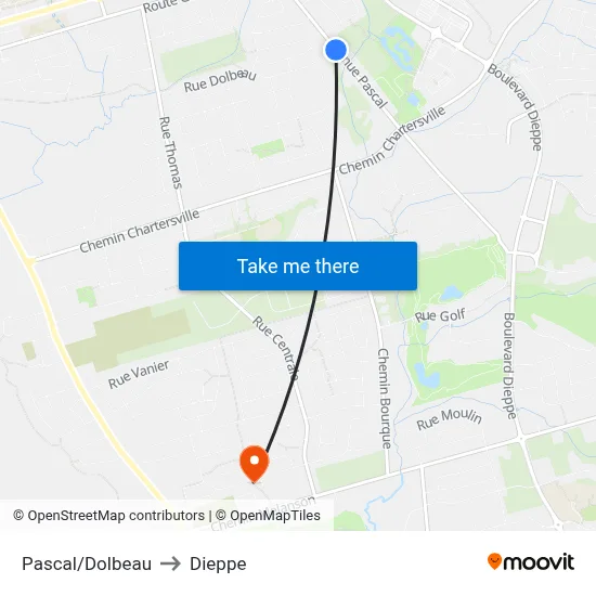 Pascal/Dolbeau to Dieppe map