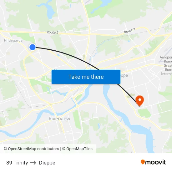 89 Trinity to Dieppe map