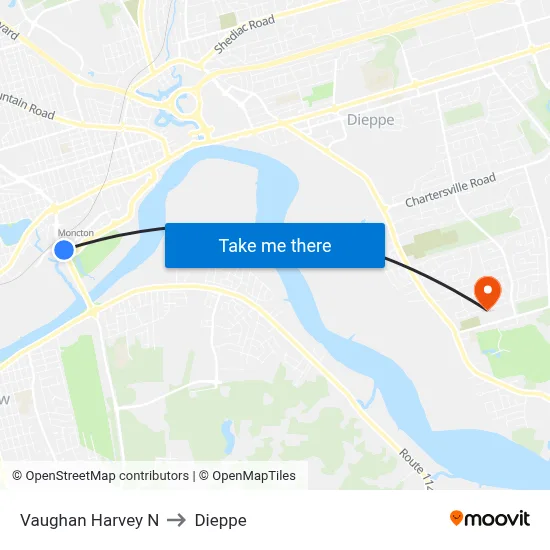 Vaughan Harvey N to Dieppe map
