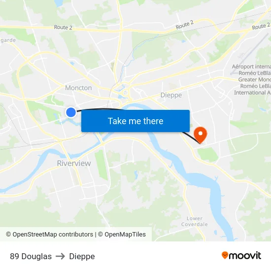 89 Douglas to Dieppe map