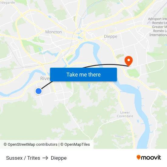 Sussex / Trites to Dieppe map