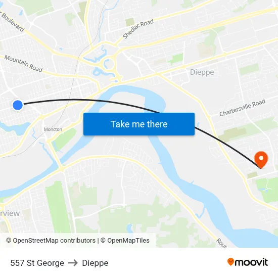 557 St George to Dieppe map